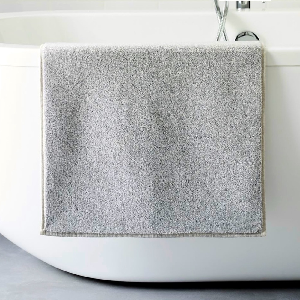 New West Elm Organic Luxury Fibrosoft™ Bath Mat Gray Sky Melange 20x34